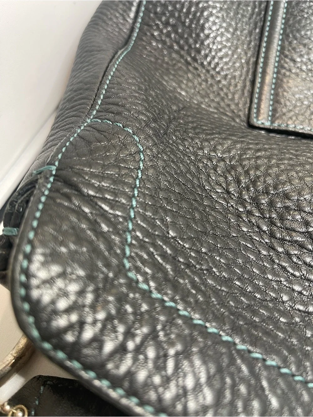 Coach Black Pebbled Leather Chelsea Turnlock Hobo (8A39)